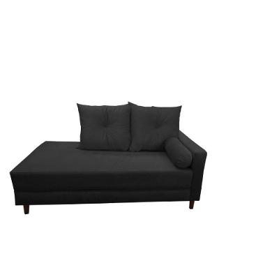 Divã Recamier Berlim 1,60 Cm Lado Direito Suede Preto