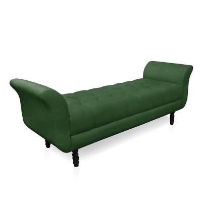 Recamier Olinda Suede 160 Cm Pés Torneados Castanhos - D'rossi Cor Verde