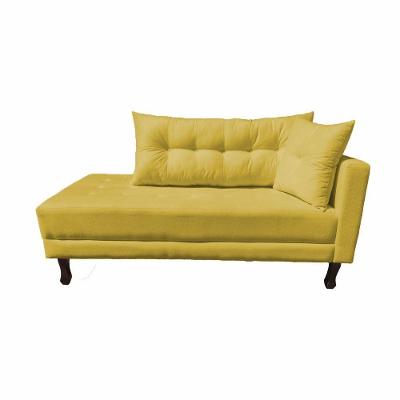 Divã Recamier Troya 1,40 Cm Lado Direito Suede Amarelo