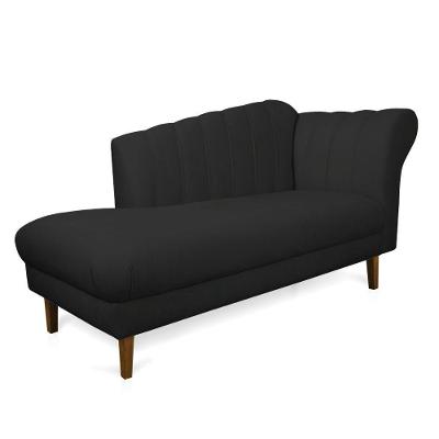 Divã Recife Veludo 165 Cm Pés Chanfrado Castanho - D'rossi Cor Preto