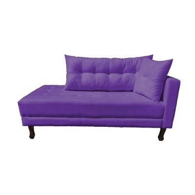 Divã Recamier Troya 1,40 Cm Lado Direito Suede Roxo
