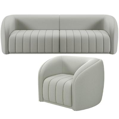 Kit Sofá 4 Lugares Para Sala 252cm Com 01 Poltrona Lazio M03 Veludo Creme - Lyam Decor