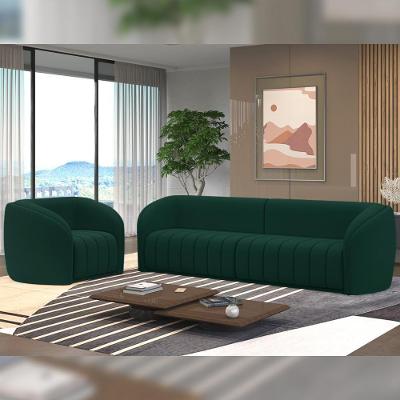 Kit Sofá 4 Lugares Para Sala 292cm Com 01 Poltrona Lazio M03 Veludo Verde - Lyam Decor