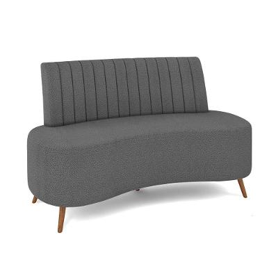 Sofá 2 Lugares Living 160cm Pé Palito Maraú Bouclê Cinza K01 - D'rossi