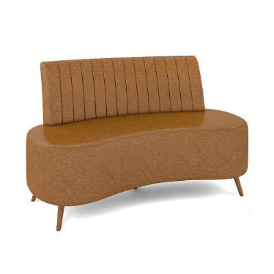 Sofá 2 Lugares Living 135cm Pé Palito Maraú Sintético Pu Nozes K01 - D'rossi