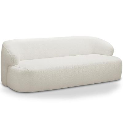 Sofá 2 Lugares Curvo Orgânico Para Sala Living 150cm Barolo L06 Bouclê Off White - Lyam Decor