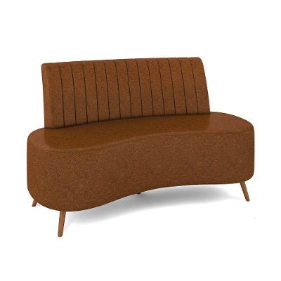 Sofá 2 Lugares Living 160cm Pé Palito Maraú Sintético Pu Marrom K01 - D'rossi