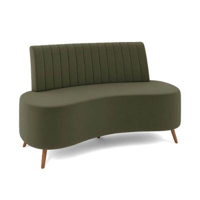 Sofá 2 Lugares Living 160cm Pé Palito Maraú Bouclê K01 - D'rossi Cor Verde