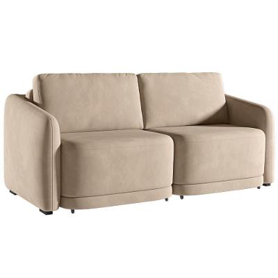 Sofá Cama Para Sala De Estar 3 Lugares 236cm Montserrat K01 Veludo Bege - Lyam Decor