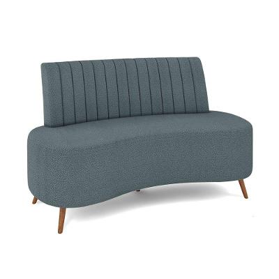 Sofá 2 Lugares Living 160cm Pé Palito Maraú Bouclê K01 - D'rossi Cor Azul