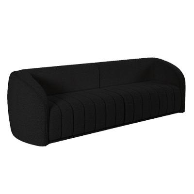 Sofá 5 Lugares Para Sala 332cm Lazio M03 Bouclê Preto - Lyam Decor