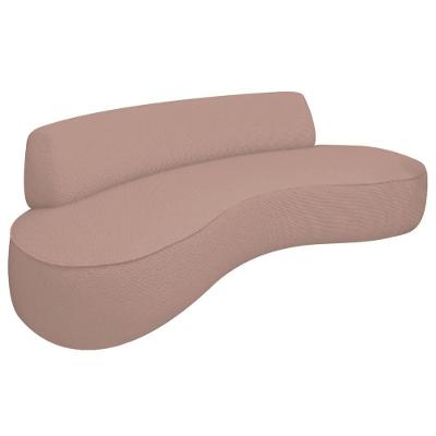Sofá Curvo 2 Lugares Amsterdã 140cm Linho - Amarena Móveis Cor Rosê