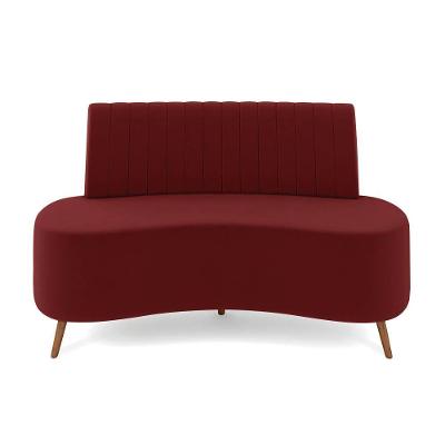 Sofá 2 Lugares Living 160cm Pé Palito Maraú Veludo K01 - D'rossi Cor Vermelho
