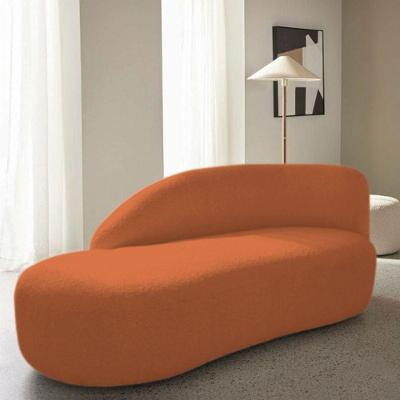 Divã Recamier Curvo Luna 160cm Lado Esquerdo Suede Cor Terracota