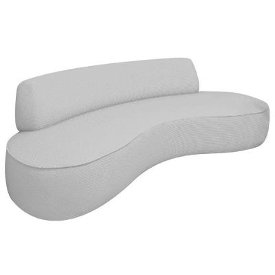 Sofá Curvo 2 Lugares Amsterdã 140cm Linho - Amarena Móveis Cor Cinza Claro