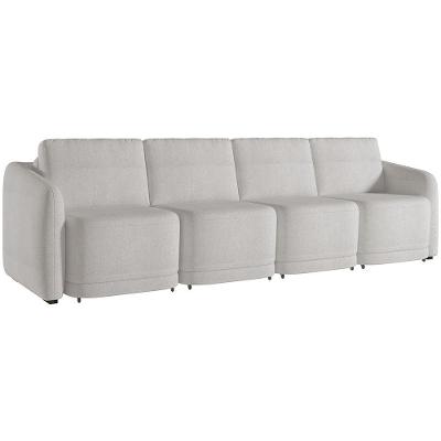 Sofá Cama Para Sala De Estar 4 Lugares 396cm Montserrat K01 Bouclê Creme - Lyam Decor