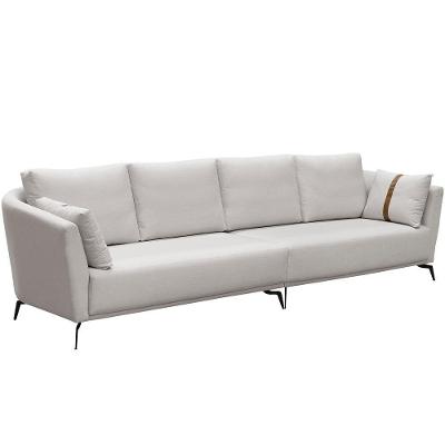 Sofá 3 Lugares Sala De Estar Living 210cm Pés Industrial Evan D06 Veludo Bege - Lyam Decor