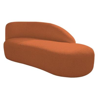 Divã Recamier Curvo Luna 185cm Lado Direito Suede Cor Terracota
