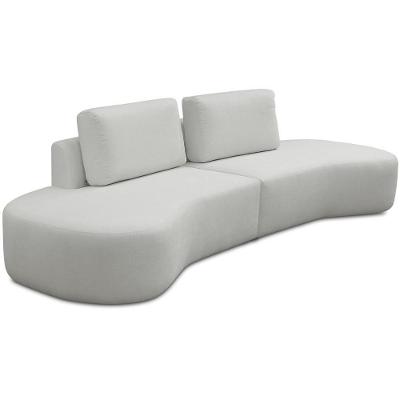Sofá 4 Lugares Orgânico Sala De Estar Living 270cm Louise D06 Veludo Bege - Lyam Decor