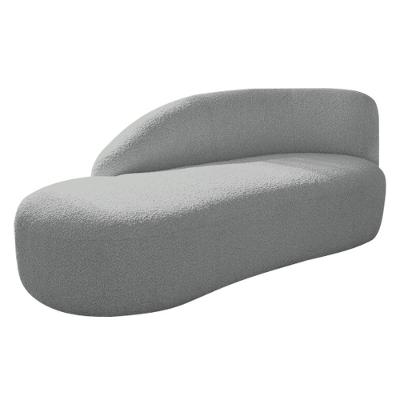 Divã Recamier Curvo Luna 140cm Lado Esquerdo Bouclé - Amarena Móveis Cor Cinza
