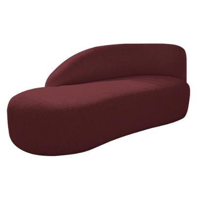 Divã Recamier Curvo Luna 160cm Lado Esquerdo Suede Cor Bordô