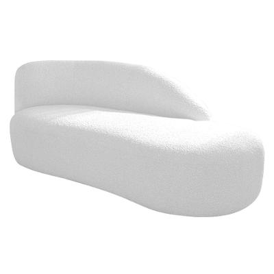 Divã Recamier Curvo Luna 140cm Lado Direito Suede - Amarena Móveis Cor Branco