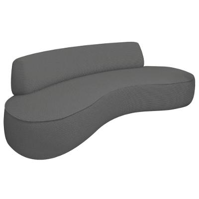 Sofá Curvo 2 Lugares Amsterdã 160cm Linho - Doce Sonho Móveis Cor Cinza Escuro
