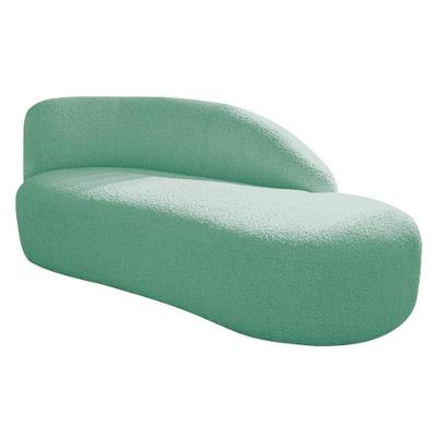 Divã Recamier Curvo Luna 185cm Lado Direito Suede Cor Azul Tiffany