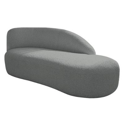 Divã Recamier Curvo Luna 185cm Lado Direito Suede Cor Cinza