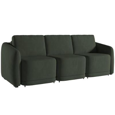 Sofá Cama Para Sala De Estar 4 Lugares 336cm Montserrat K01 Veludo Verde - Lyam Decor