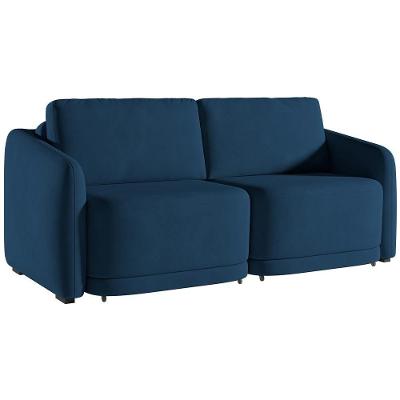 Sofá Cama Para Sala De Estar 3 Lugares 236cm Montserrat K01 Veludo Azul Marinho - Lyam Decor