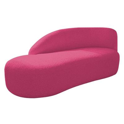 Divã Recamier Curvo Luna 160cm Lado Esquerdo Suede Cor Pink