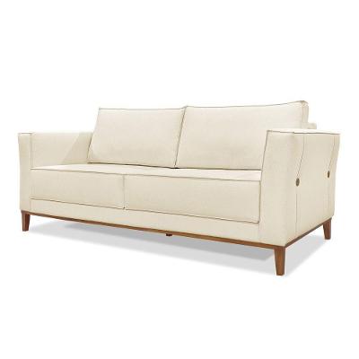 Sofá 2 Lugares Base De Madeira Grace 170 Cm Linho Natural S04 - D'rossi