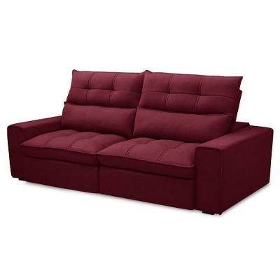 Sofá Retrátil Reclinável 3 Lugares 230cm Damy F05 Veludo Vinho