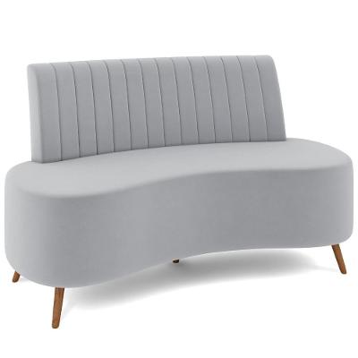 Sofá Chaise Living 2 Lugares 160cm Para Sala Cayman K01 Veludo Cinza
