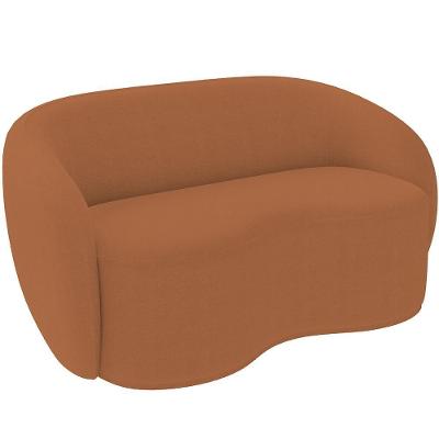 Sofá 3 Lugares 180cm Sala De Estar Living Oscar K01 Bouclê Mostarda