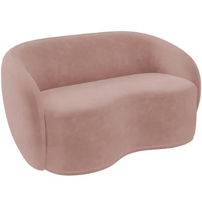 Sofá 3 Lugares 180cm Sala De Estar Living Oscar K01 Veludo Rosê