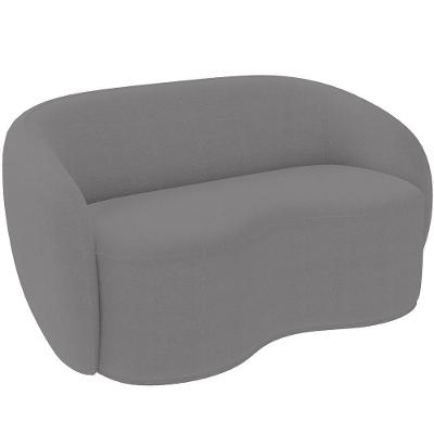 Sofá 3 Lugares 180cm Sala De Estar Living Oscar K01 Bouclê Cinza