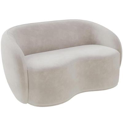 Sofá 3 Lugares 180cm Sala De Estar Living Oscar K01 Veludo Bege