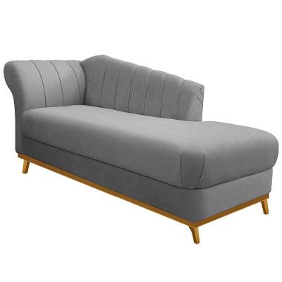 Diva Recamier Vanessa 160cm Lado Direito Suede Cor Cinza