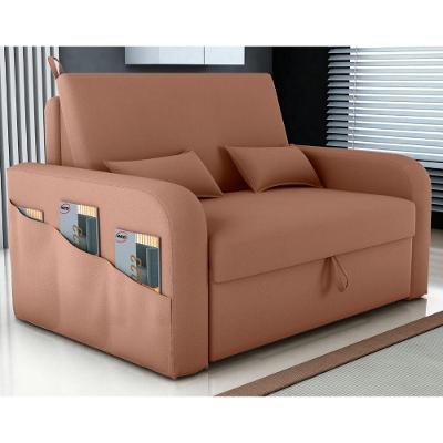 Sofá Cama Com Baú Gorteen Veludo Ferrugem