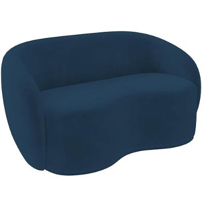 Sofá 3 Lugares 160cm Sala De Estar Living Oscar K01 Veludo Azul Marinho