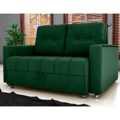 Sofá Cama 2 Lugares Yago Veludo Maserati Verde