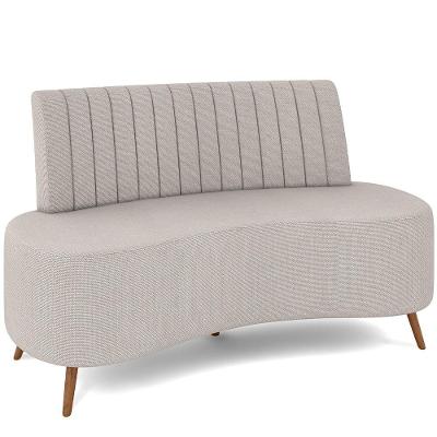 Sofá Chaise Living 2 Lugares 160cm Para Sala Cayman K01 Linho Cru