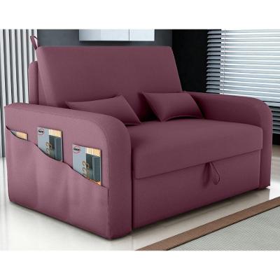 Sofá Cama Com Baú Gorteen Veludo Rosê