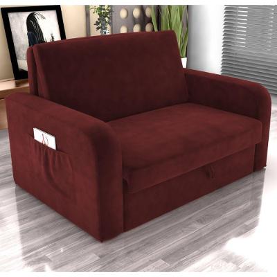 Sofá Cama 2 Lugares Yago Veludo Maserati Vermelho