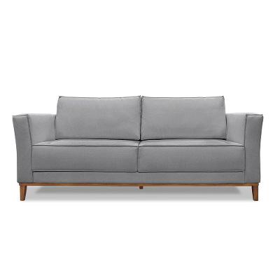 Sofá 2 Lugares Base De Madeira Grace 170 Cm Linho S04 - D'rossi Cor Cinza