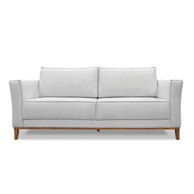 Sofá 2 Lugares Base De Madeira Grace 190 Cm Linho S04 - D'rossi Cor Grigio