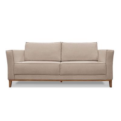 Sofá 2 Lugares Base De Madeira Grace 170 Cm Linho S04 - D'rossi Cor Areia