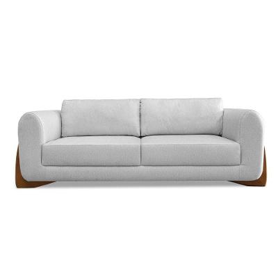 Sofá 3 Lugares Base De Madeira Clarissa 250 Cm Linho S04 - D'rossi Cor Grigio